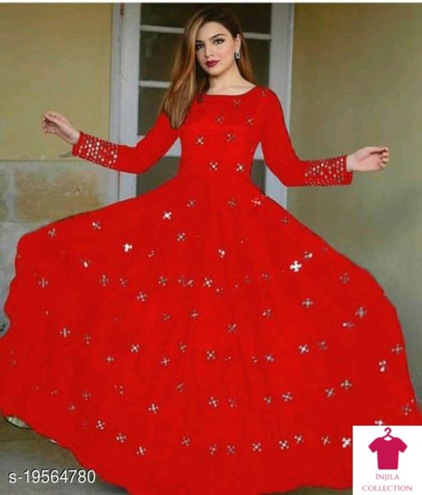 designer embroidred mirror work gown
 uploaded by Injila collection on 7/23/2021