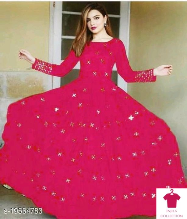 designer embroidred mirror work gown
 uploaded by Injila collection on 7/23/2021