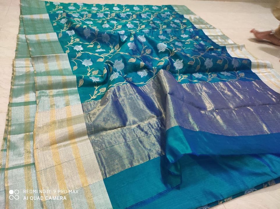 Pattu soft silk chanderi saree pure handloom  uploaded by Afreen handloom sarees on 7/24/2021