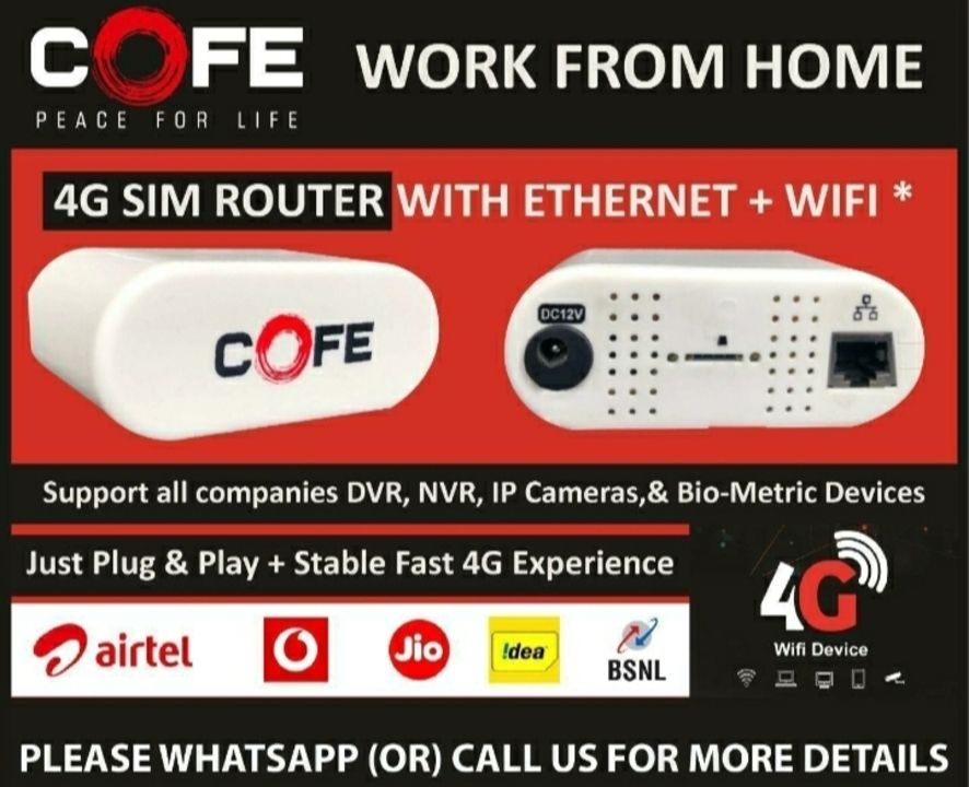 Cofe (707) wifi 4G sim router uploaded by Subh Sandesh Infotech Pvt Ltd on 7/24/2021