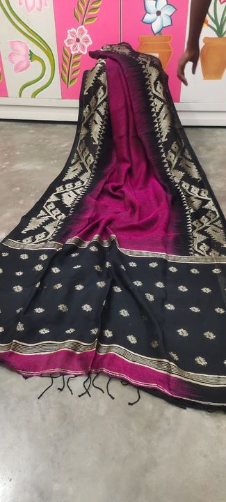 Linen Ikkat jamdani saree uploaded by Basanti sarees on 7/24/2021