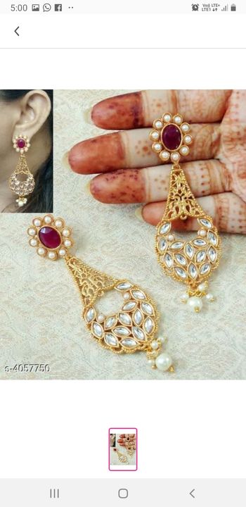 Kundan gold plated earrings  uploaded by business on 7/24/2021