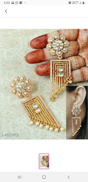 Kundan gold plated earrings  uploaded by business on 7/24/2021