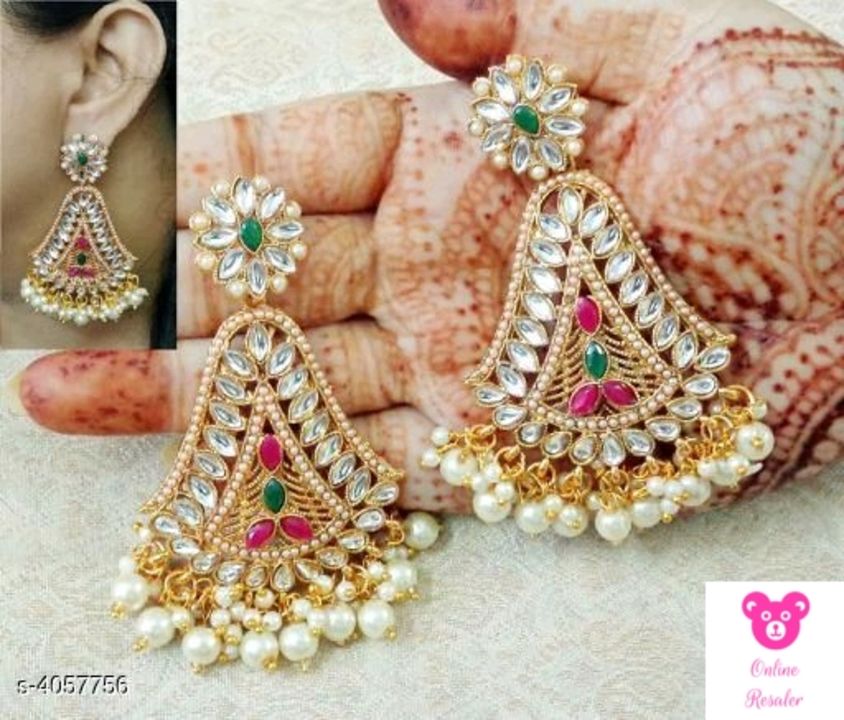 Kundan gold plated earrings  uploaded by Adhyyan creations  on 7/24/2021