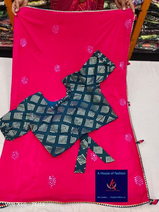 Post image Saree with stich blouse