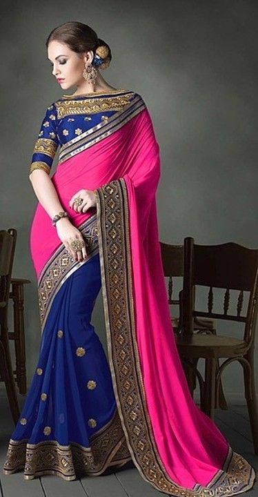 Emboridery georgette saree uploaded by business on 5/29/2020