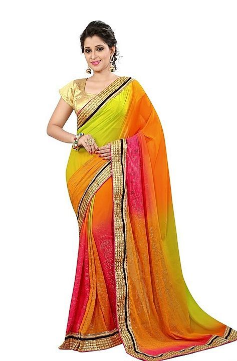 Multi colour georgette saree uploaded by business on 5/29/2020