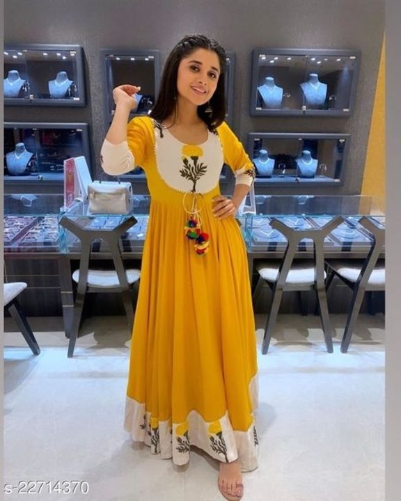 Beautiful kurti in yellow colour uploaded by business on 7/26/2021