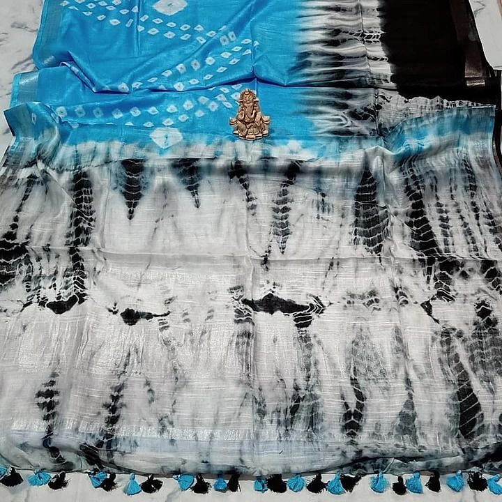 Semi linen saree uploaded by Naaz creation on 8/25/2020