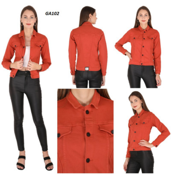 Cotton Denim Full Sleeve Plain Solid Jacket For Women uploaded by business on 7/26/2021