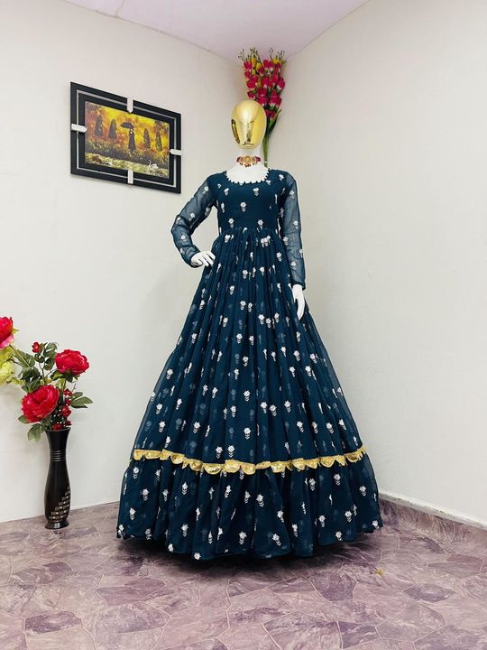 Post image 🔵*SERIES NOW *💃🏻*#TWINKALPATEL*📸*REAL MODELLING PRODUCT **WITH EXCLUSIVE RIGHTS BELONGS * * HAPPY COSTUMES ONLY WE BELIEVE IN QUALITY MASTR SERIES*

👗*GOWN*👗*#GOWN FABRICS* : FOX GORGETTE WITH EMBROIDERY WORK AND RUFFLE 8 MTR FLIR WITH EMBROIDERY WORK LESS FULL STITCHED *#GOWN INER* : MICRO* #GOWN LANGTH. * 57 INCH * #GOWN SIZE* :-L,XL,XXL*#GOWN FLIR* :- 8 MTR *( FULLY STITCHED )*
👭*RATE :-1499/-*+$Komal collection
*WEIGHT:-1 KG*
💃*ONE LAVEL UP*💃👗*PRIME QUALITY*👗💃🏻 *100% QUALITY*💃🏻

*ADVANCE PAYMENT AVAILABLE ANY WHERE ( INDIA OR INTERNATIONAL)*🤝🤝🤝🤝🤝*CASH ON DELIVERY AVAILABLE IN ALL OVER INDIA*