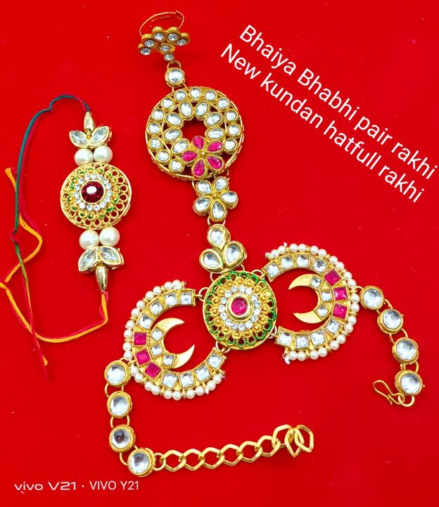 High Quality Kundan couple Rakhi only RS.399 free shipping uploaded by RADHA RANI COLLECTION on 7/27/2021