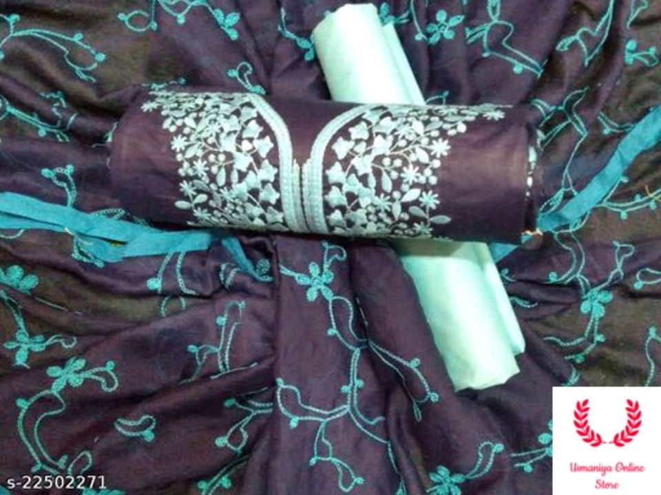 Attractive Embroidered Cotton Suits & Dress Material uploaded by Usmaniya Online Store on 7/27/2021
