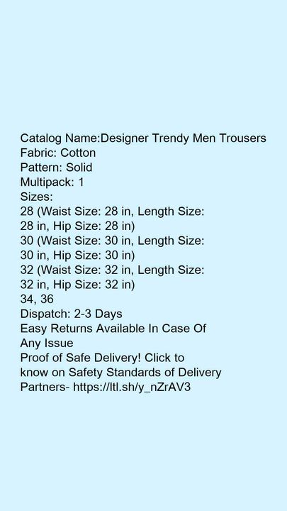 TrenCatalog Name:*Designer Trendy Men Trousers uploaded by Fashion store on 7/27/2021