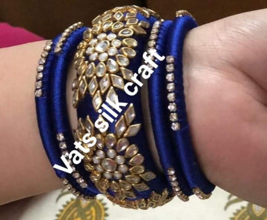Blue silk thread bangle uploaded by business on 7/27/2021
