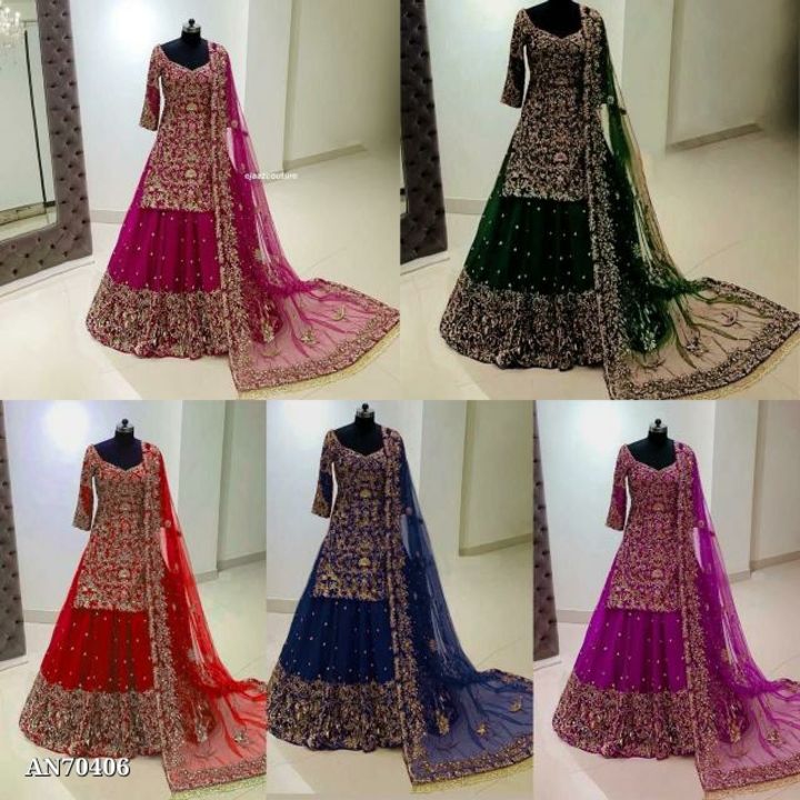 Post image I want 2 Pieces of Top ,lehanga, duptta only from manufacturing price want ,no Mesho products, good quality want .
Below are some sample images of what I want.