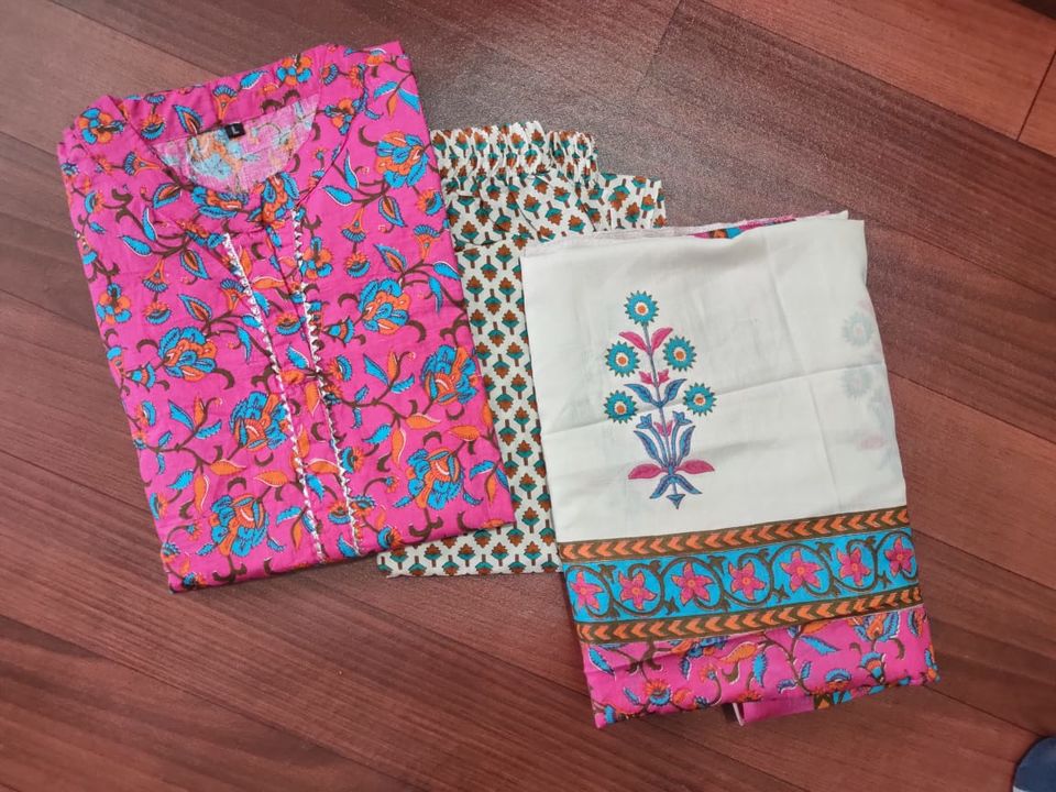 Pure Cotton block print lace work kurti  uploaded by Puspanjali Couture on 7/27/2021