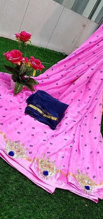 Post image 🕉🕉New launching🕉🕉
👉 najmeen chiffon satan patta fabric
👉 Jaipuri Barik bandej  designing
👉 Original gota pati work on Satan patta
👉 Same fabric blouse
👉 ready to ship

💥 price.499+shipping 

Book fast