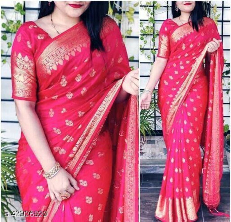 Banarasi silk saree with blouse uploaded by business on 7/28/2021