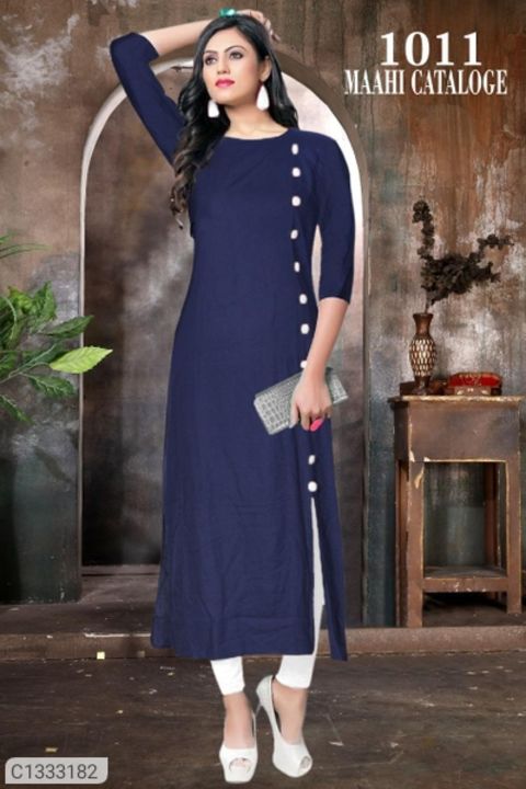 *Catalog Name:* Desi Closet Attractive Solid 14 Kg Rayon Calf Length Kurtis With Buttons
⚡⚡ Quantity uploaded by business on 7/28/2021