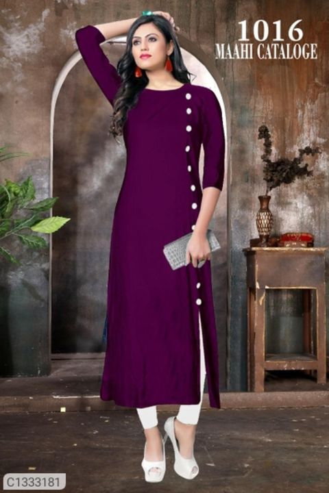 *Catalog Name:* Desi Closet Attractive Solid 14 Kg Rayon Calf Length Kurtis With Buttons
⚡⚡ Quantity uploaded by Avinash shopping centre on 7/28/2021