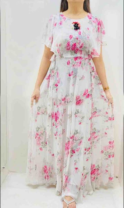 Post image Contact us : 9054243425*X-lady *
*Bautiful  4 Colors*💃💃💃💃💃🤩*This Is Exactly What Our New Printed Maxi Collection Says**Fresh Floral Collection Of Maxi's In Three Different Shades Simple And Chic As It Looks*
*Febric :- Fox Georgette*Length:-  54
Size:-   M38.                  L40.              XL42.             XXL44
*Wholesale Rate : 650+ Ship* 🌸
Ready to ship 🚢 Maltipal pics and available