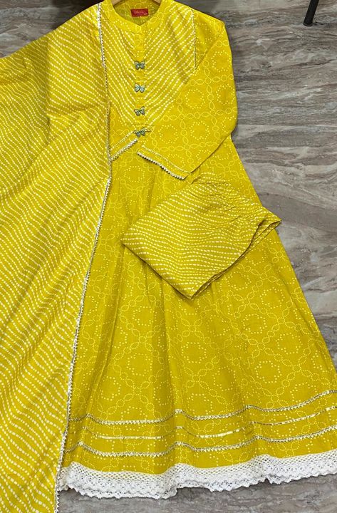 Post image 👗👗 *NEW DESIGN LAUNCH*👗👗
👗👗*BEAUTIFULL HEAVY COTTON ANARKALI   KURTI  WITH PANT AND DUPATTA *👗👗

*PRODUCT:- COTTON ANARKALI KURTI  PANT WITH DUPATTA *
*TYPE:- STITCHED*
*FABRIC. EXPORT QULAITY COTTON ***KURTI:- COTTON **PANT :-COTTON **DUPATTA. COTTON*

*ꜱɪᴢᴇ:- M/38, L/40, XL/42, XXL/44, *
*ᴩʀɪᴄᴇ:-1199 free shipping RG collection