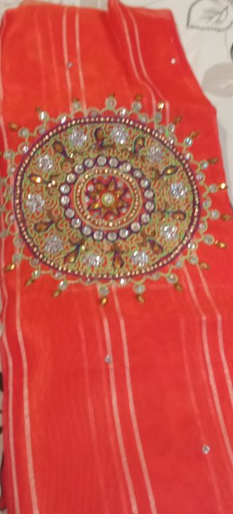 Chanderi Organzo saree with Muggam work blouse piece uploaded by business on 7/28/2021