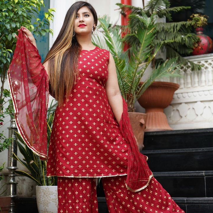 Maroon sharara set uploaded by business on 7/28/2021