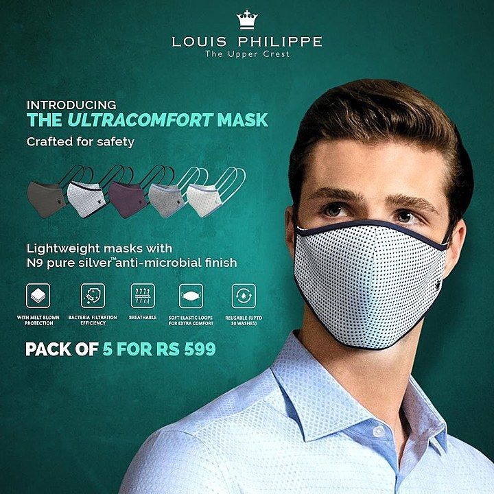 Louis Phillips masks for pack of 5 uploaded by business on 5/29/2020