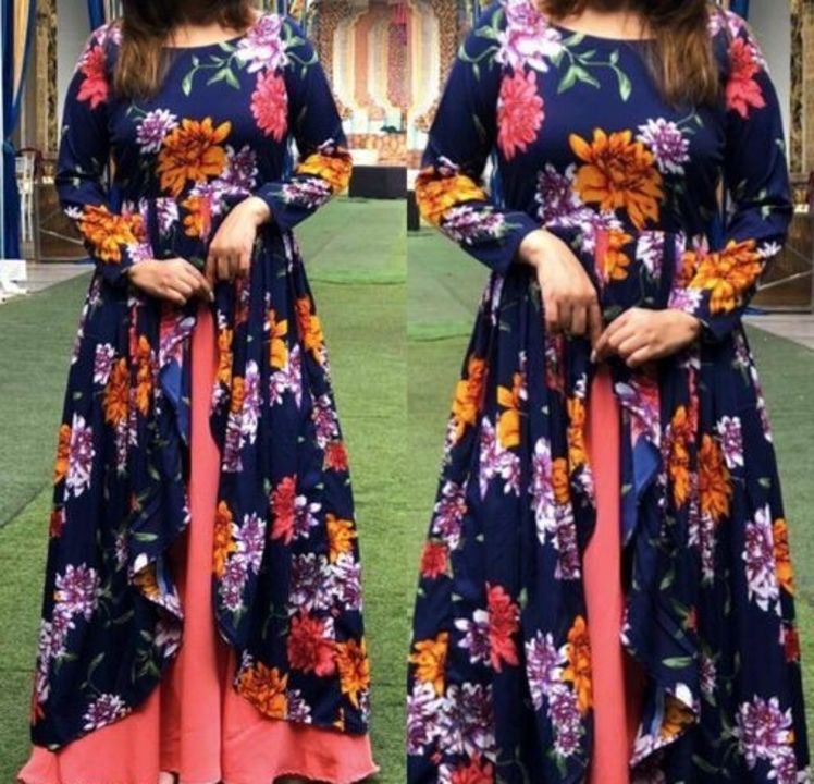 Post image Catalog Name:*Fancy Feminine Women Gowns*Fabric: RayonSleeve Length: Long SleevesPattern: PrintedMultipack: 1Sizes:L (Bust Size: 40 in, Length Size: 50 in) XL (Bust Size: 42 in, Length Size: 50 in) XXL (Bust Size: 44 in, Length Size: 50 in) 
Easy Returns Available In Case Of Any Issue