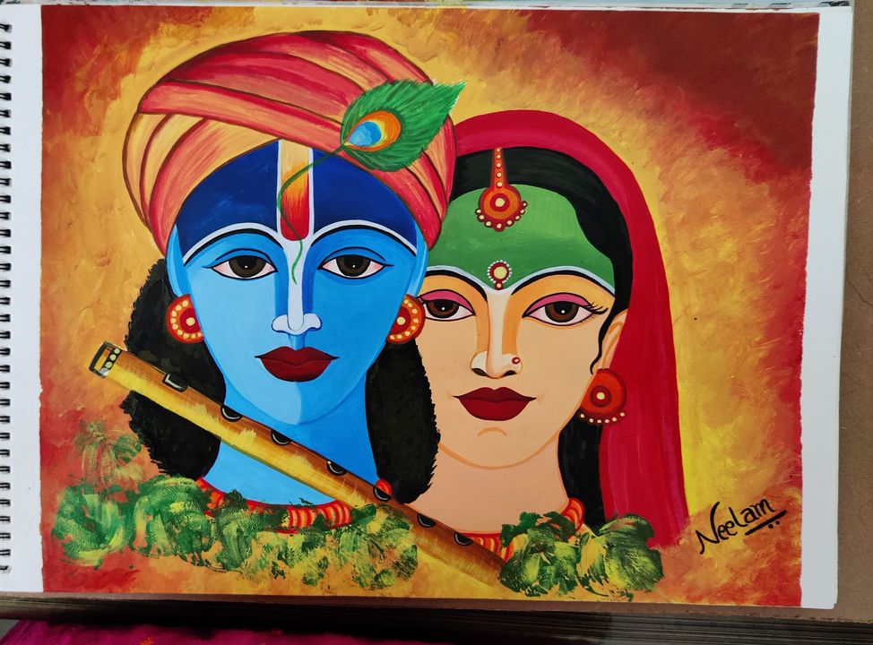 Radha Krishna painting uploaded by business on 7/29/2021