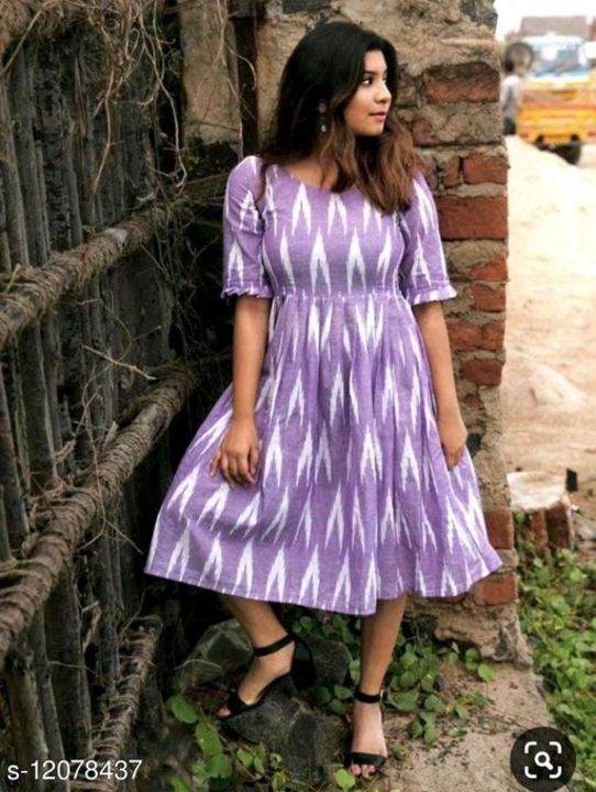 Post image Hey! Checkout my new collection called NEW CELLATION 👌🥰👍

 IKKAT COTTON KURTI &amp; FROCK
.