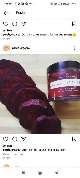 Beetroot gel face pack uploaded by Peach organza natural's on 7/29/2021