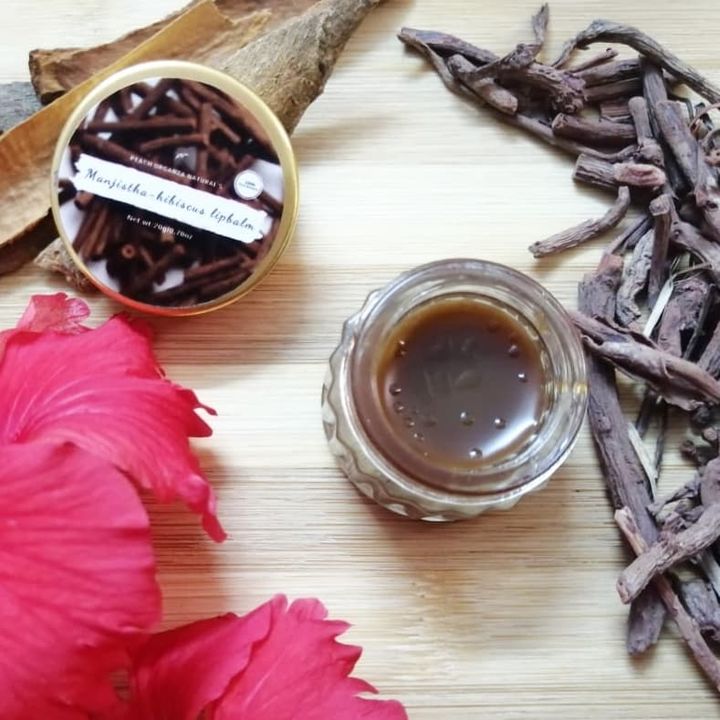 Manjistha hibiscus lipbalm uploaded by Peach organza natural's on 7/29/2021