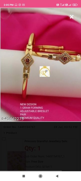 Micro Gold Plated Women's Fancy Bangles uploaded by business on 7/29/2021