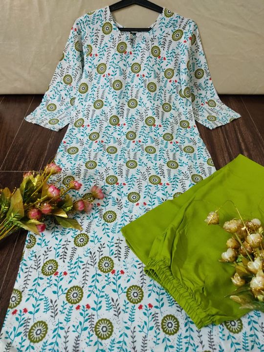 Kurti with pant plazzo uploaded by business on 7/29/2021