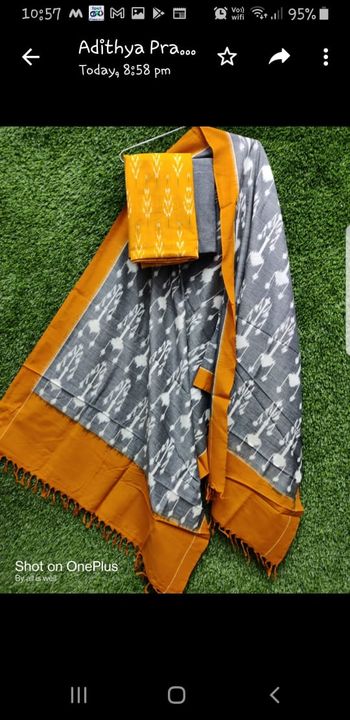 Post image I want 2 Pieces of Double Ikkat mercerised Cotton Dress Materials. Urgent requirement..
Chat with me only if you offer COD.
Below is the sample image of what I want.