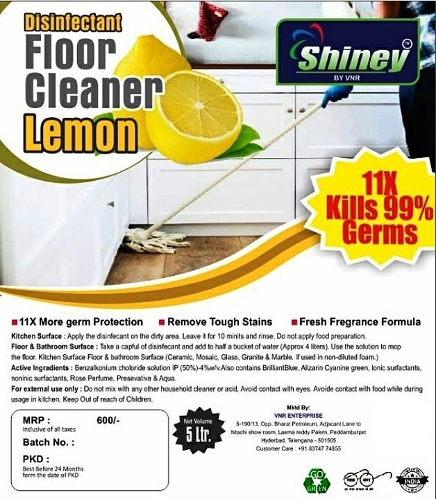 Floor Cleaner 5 lit Lemon Flavour uploaded by business on 8/26/2020