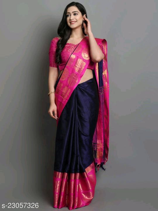 Post image Catalog Name:*Trendy Alluring Sarees*Saree Fabric: Cotton SilkBlouse: Separate Blouse PieceBlouse Fabric: JacquardPattern: Woven DesignBlouse Pattern: JacquardMultipack: Product DependentSizes: Free Size (Saree Length Size: 5.5 m, Blouse Length Size: 0.8 m) 
Dispatch: 1 DayEasy Returns Available In Case Of Any Issue*Proof of Safe Delivery! Click to know on Safety Standards of Delivery Partners- https://ltl.sh/y_nZrAV3