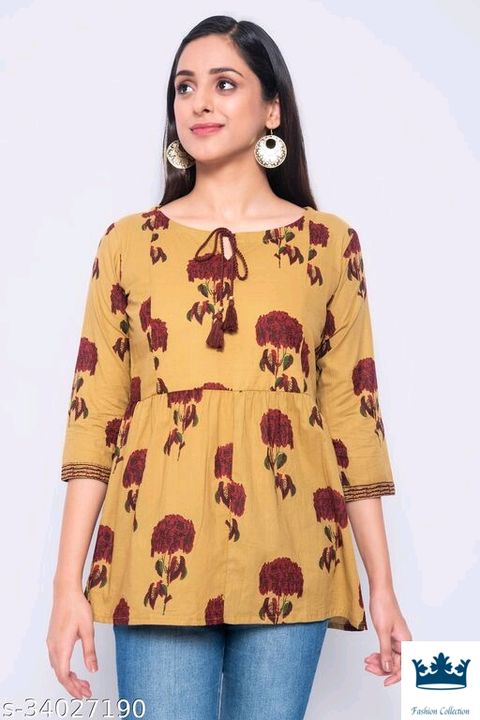 Yellow printed top uploaded by business on 7/30/2021