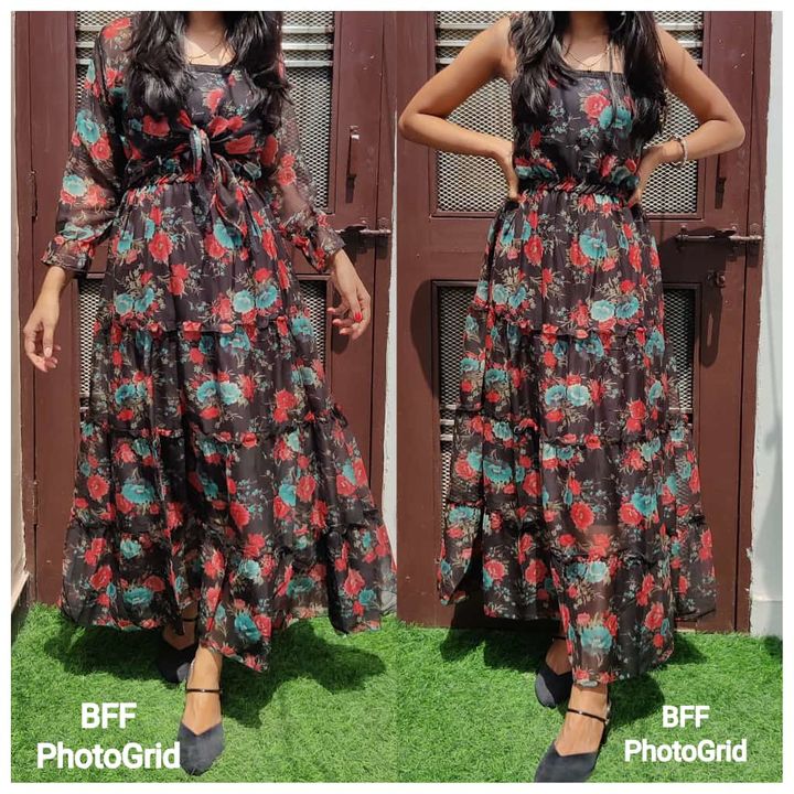 Western full flair georgette frock  uploaded by business on 7/30/2021