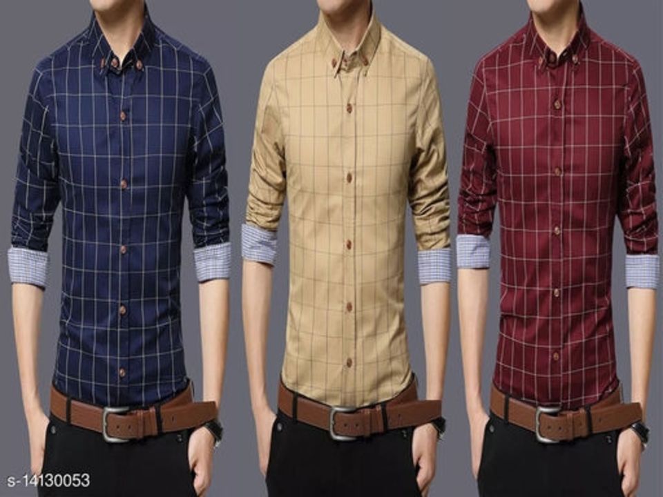 Toroly Treading SATIN Check Full Sleeve  Mens Shirt (3Pcs) uploaded by business on 7/31/2021