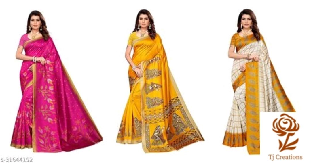 Post image Catalog Name:*Kushboo Mysore Silk Sarees Combo Vol 2*Saree Fabric: Mysore SilkBlouse: Running BlousePattern: PrintedSizes: Free SizeDispatch: 2-3 DaysEasy Returns Available In Case Of Any Issue*Proof of Safe Delivery! 800/- free shippingCod avl
