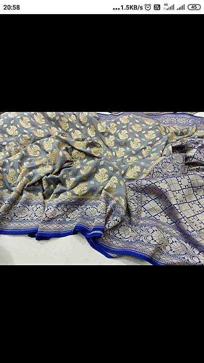 Banarasi georget .sarees contrast uploaded by Ansaritextile's on 8/26/2020