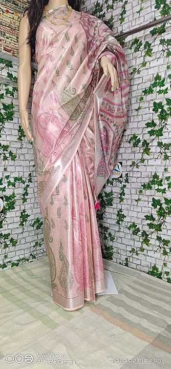 Cotton linen printed saree uploaded by Sp handloom on 8/26/2020