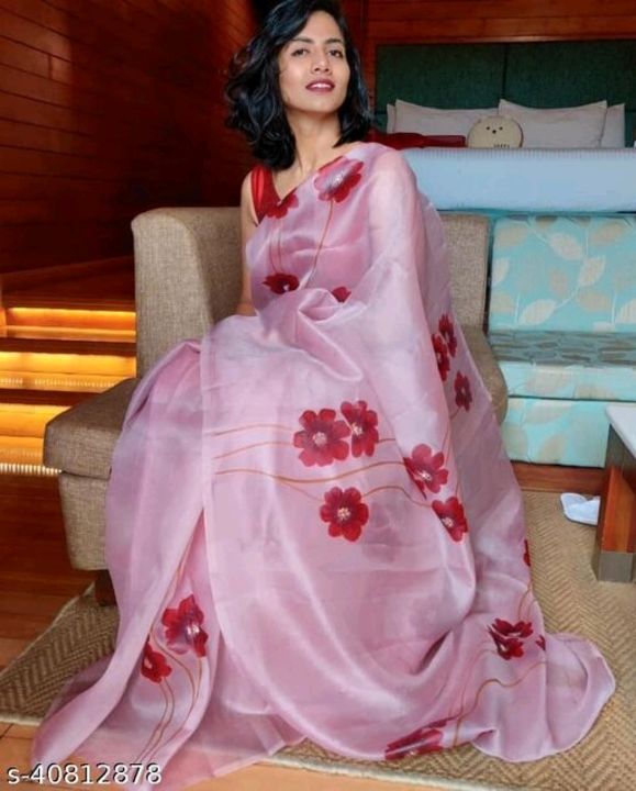 Organza saree uploaded by business on 7/31/2021
