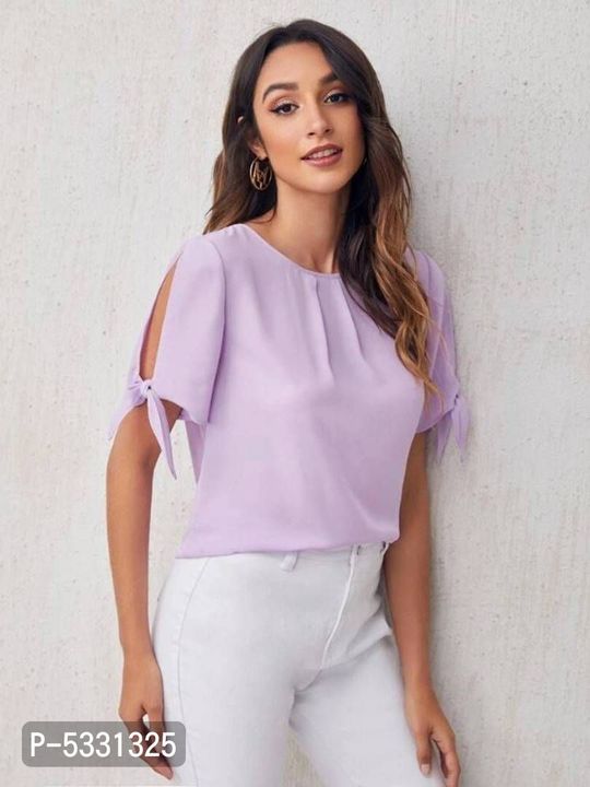 Fancy crepe knot top uploaded by Smileycollection on 8/1/2021