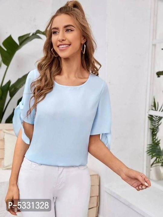 Fancy crepe knot top uploaded by Smileycollection on 8/1/2021