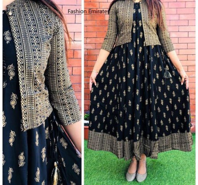 Designer Black Kurti with Short jacket uploaded by Fiza Collections on 8/1/2021